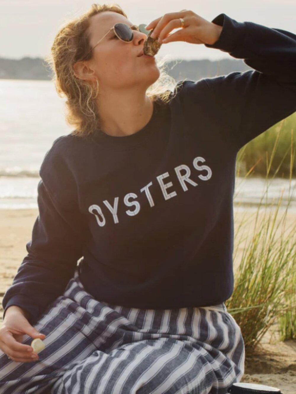 Oysters Navy Crewneck Sweatshirt